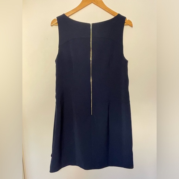 3-Ann Taylor Sleeveless Lined Dress Crew Neck Navy Blue Women’s Size 14 - Picture 5 of 11